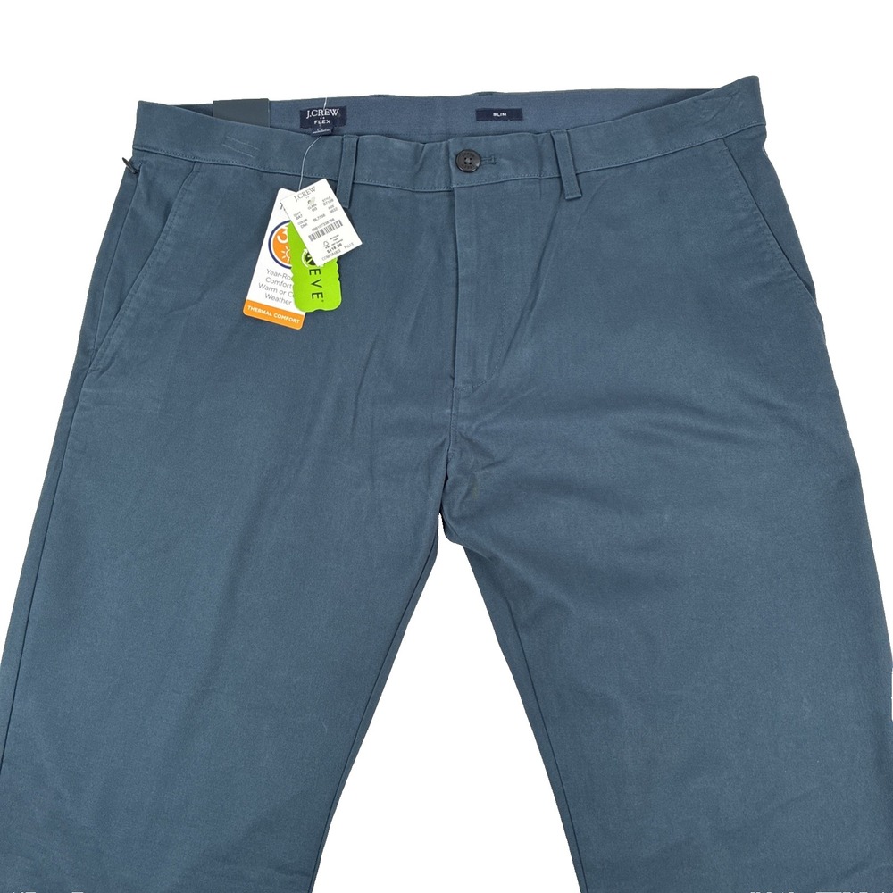 New Mens J. Crew Slim Fit Repreve Chino Pants Size 36x32 Flex Blue NWT (Read)